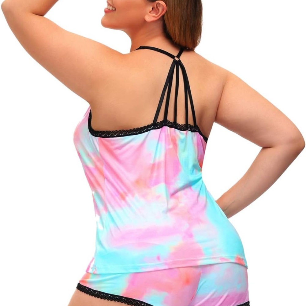 Womens Sexy Lingerie V Neck Cami Pj Tank Plus Size Top 3X